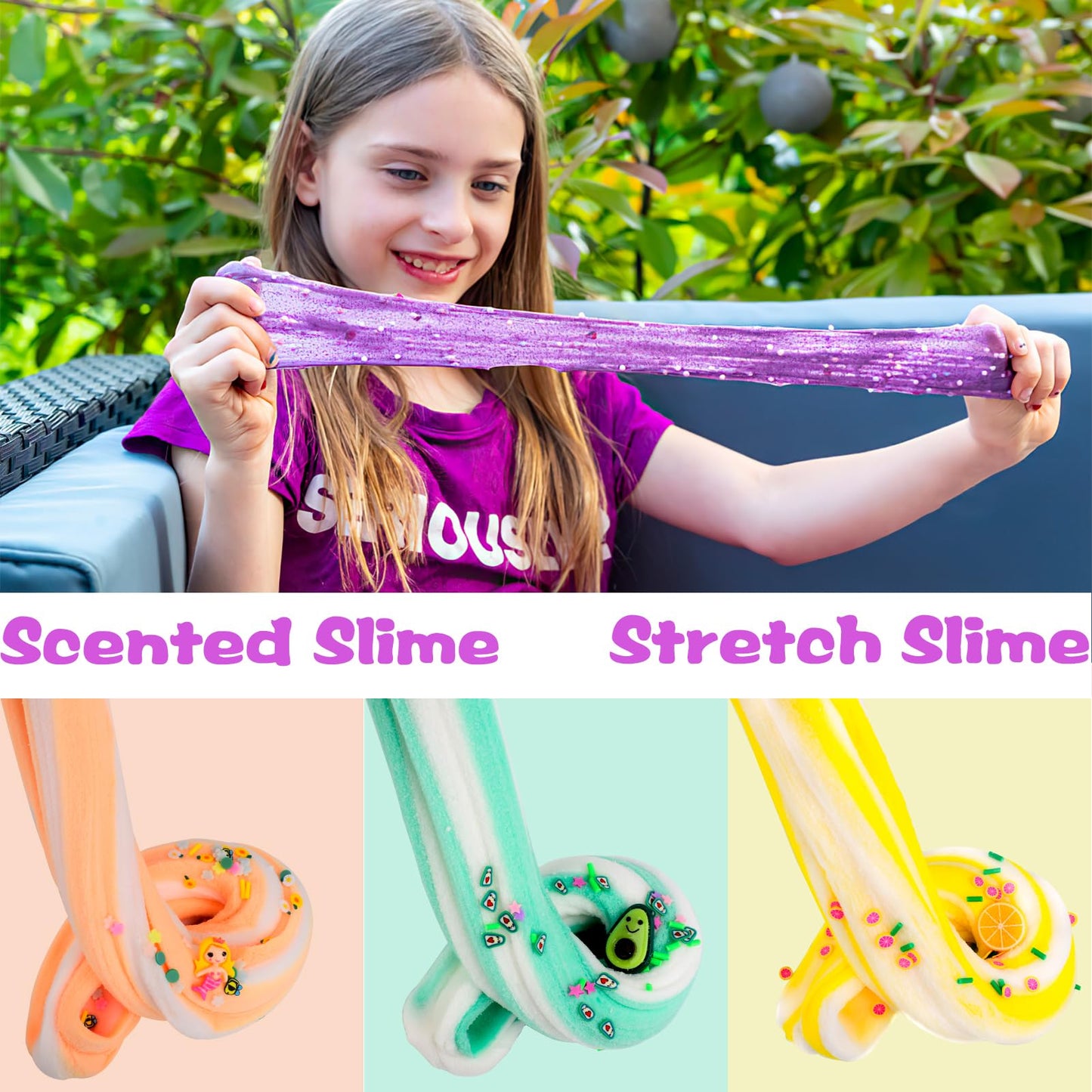 Cloud Slime Kit, 9 Pack Slimes With Peach, Watermelon, Rainbow, Blue Cute Slime Charms, Scented Diy Putty Sludge Toy Gifts For Girls And Boys