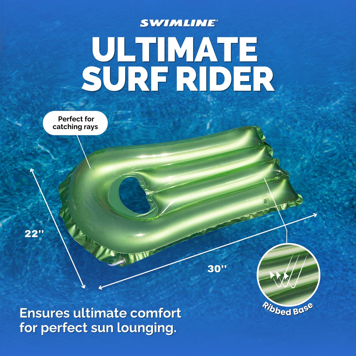 Swimline Inflatable Pool Float Surf Rider for Kids & Adults, 30-Inch, Plastic, Colors May Vary, Model 9012