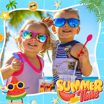 Giftinbox Kids Sunglasses Bulk, 24Pack Translucent Sunglasses For Kids Boys Girls Age 3-8, Valentines Day Gifts For Kids, Birthday Party ,Beach, Pool Party Favor