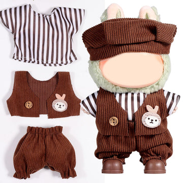 AICase for Labubu Clothes/for Labubu Outfits Clothes Set for 17cm Lububu Doll 3 Piece Set Hat Clothing for LA BUBU  Boys and Girls Stylish Adorable Dolls Clothes Accessories (No Doll)_08