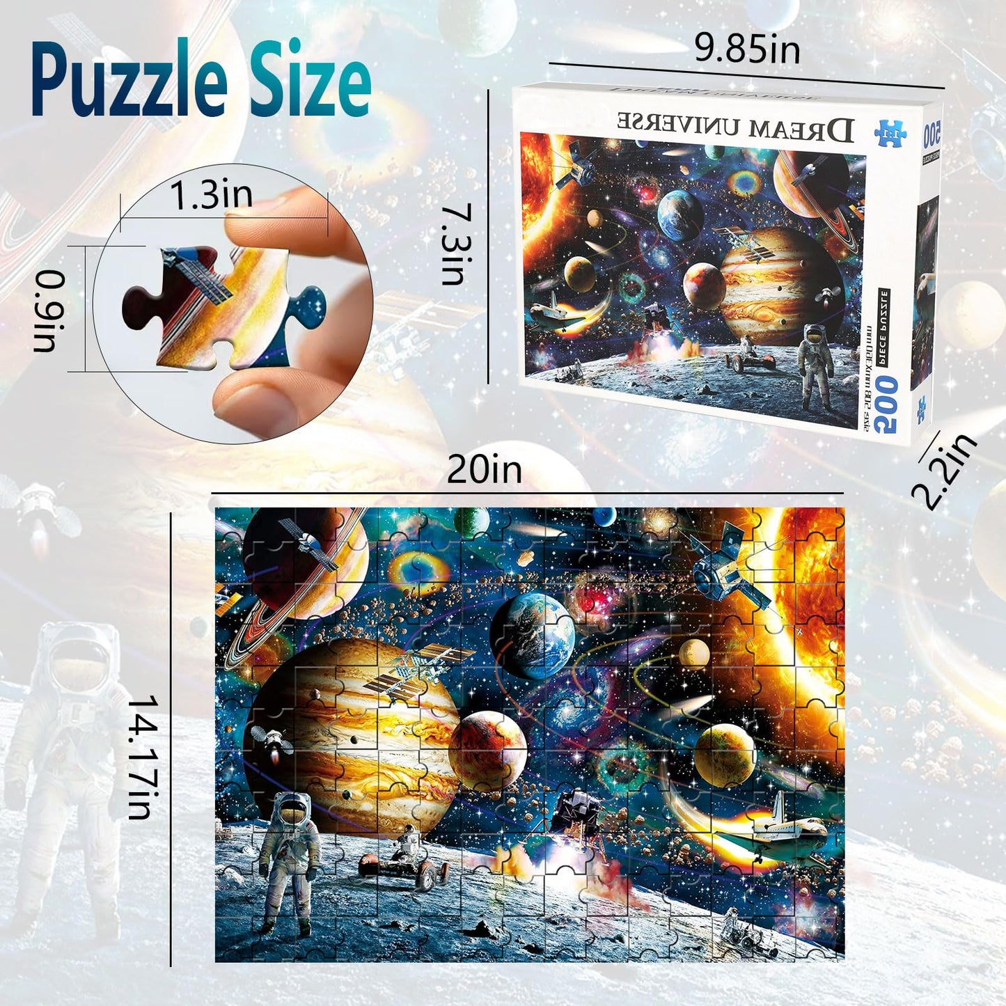 Diiopoty Puzzles For Adults Jigsaw 500 Piece Space Traveler Solar System Exploration Galaxy Outer Astronaut For Family Fun Games