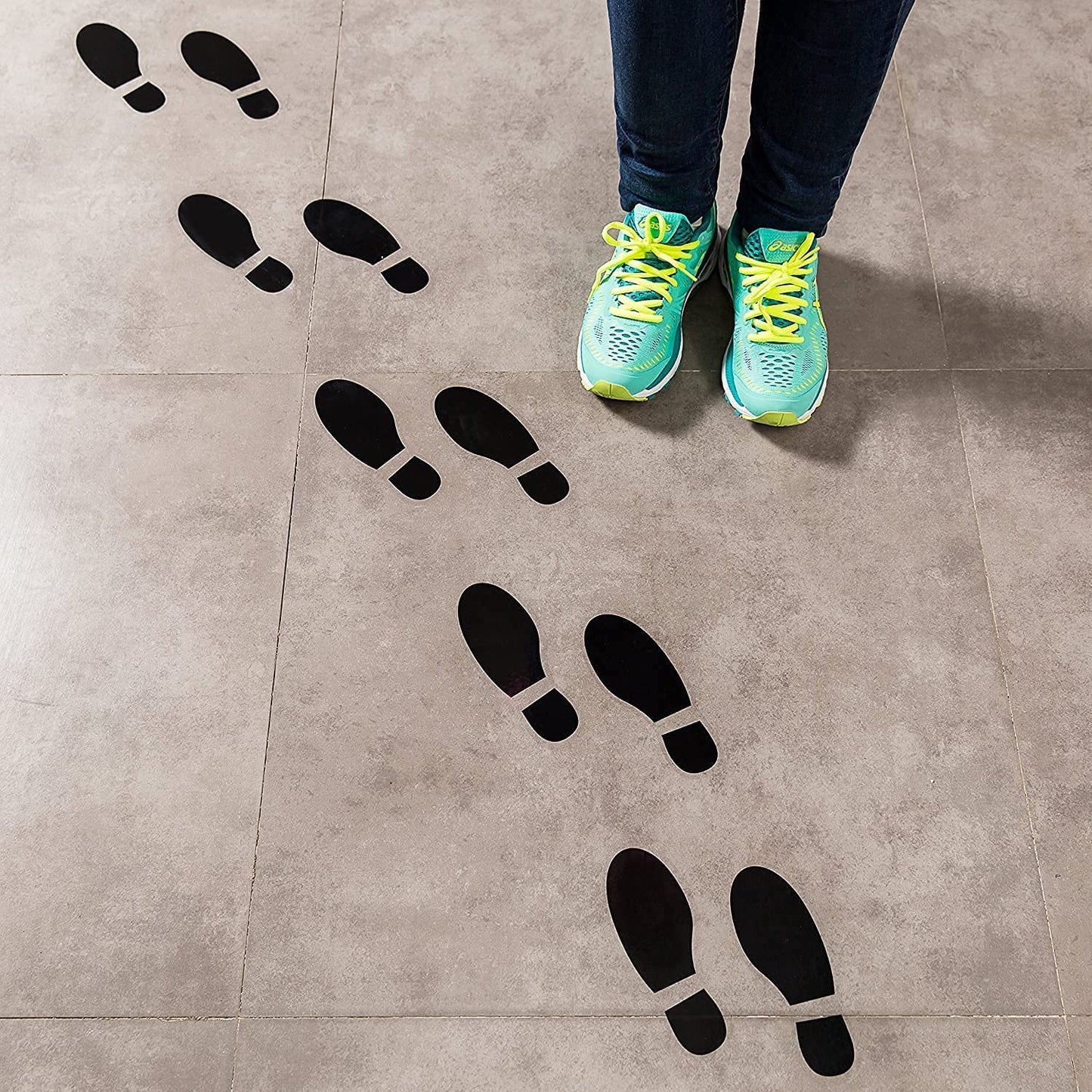 24Pcs Spy Agent of Truth Footprint Floor Decals Stickers Classroom Line Up Floor Decals Black Footprint