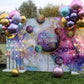 Kalor 22 Inch Purple Mylar Balloons, 10 Pcs Large 4D Giant Round Foil Balloon Big Mirror Metallic Balloons For Birthday Party Baby Shower Gender Reveal Supplies