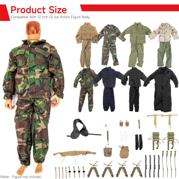 Sixpoints 8 Set 1/6 Scale Camo Military Uniforms Suit & Lots Harness Bag Accessories Fit For 12'' Gi Joe Ultimate Soldier Male M