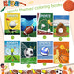Faccito 24 Pcs Sports Coloring Mini Books Bulk Football Volleyball Baseball Basketball Painting Book DIY Art Drawing Activity Bo