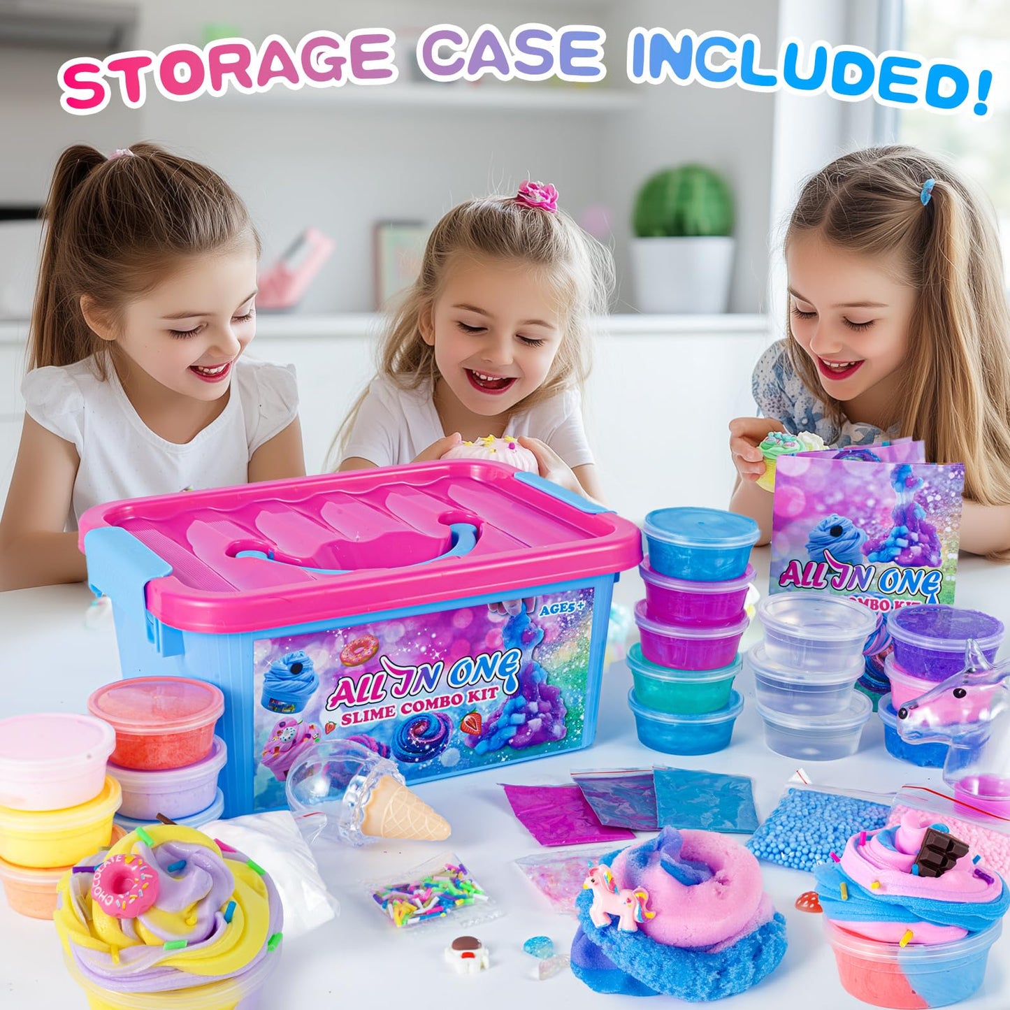 All In One Galaxy Slime Kit, Party Favor Gifts Slime Stress Relief Toy Scented Sludge Toy For Kids,Slime Add-Ins,Non Stick Slime Toys Birthday Halloween