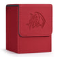 Zlca Card Deck Box For Trading Cards With 2 Dividers, Card Storage Box Fits 100+ Single Sleeved Cards, Pu Leather Strong Magnet Card Deck Case Holder For Magic Commander Tcg Ccg (Red,Emperor Dragon)