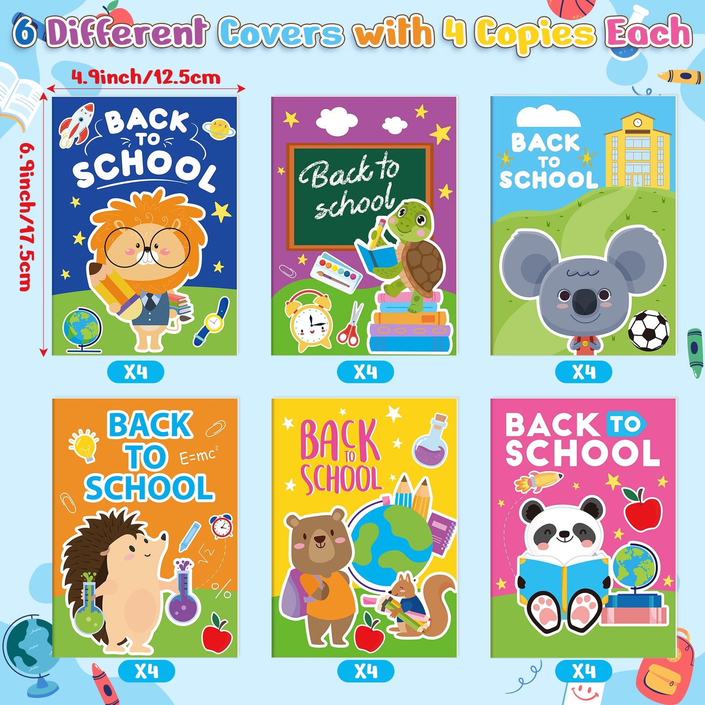 Back to School Coloring Books for Kids - 24Pcs Bulk First Day of School Mini Coloring Booklet Cartoon DIY Art Drawing Book for T