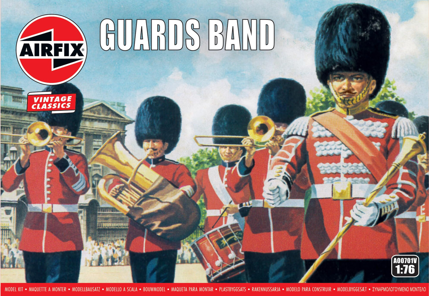 Airfix A00701V Guards Band Vintage Figures - Unpainted Plastic Model, Size: zzzz-s
