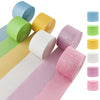 Oun Nana Metallic Pastel Crepe Paper Streamers 6 Rolls, 2.2 x 123 Ft Birthday Streamers Party Decorations for Baby Shower Bachel