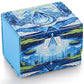 Uaono Deck Box For Mtg Cards, Trading Card Storage Box Holds 120+ Sleeved Commander Deck, Pu Leather Card Box Suits Tcg Magic Cards With 2 Dividers (Blue,Drop)