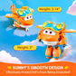 Super Wings 5' Transforming Sunny, Airplane Toys Vehicle Action Figure, Season 5 Plane To Robot In 10 Steps, Birthday Gifts For 3 4 5 Year Old Boys Girls Preschool Kids, Orange