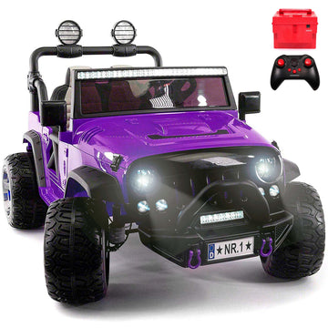 2024 Two (2) Seater Ride On Kids Car Truck w/Remote | Large 24V Power Kid Car to Drive in 3 Speeds, Battery Swap, Leather Seat, 