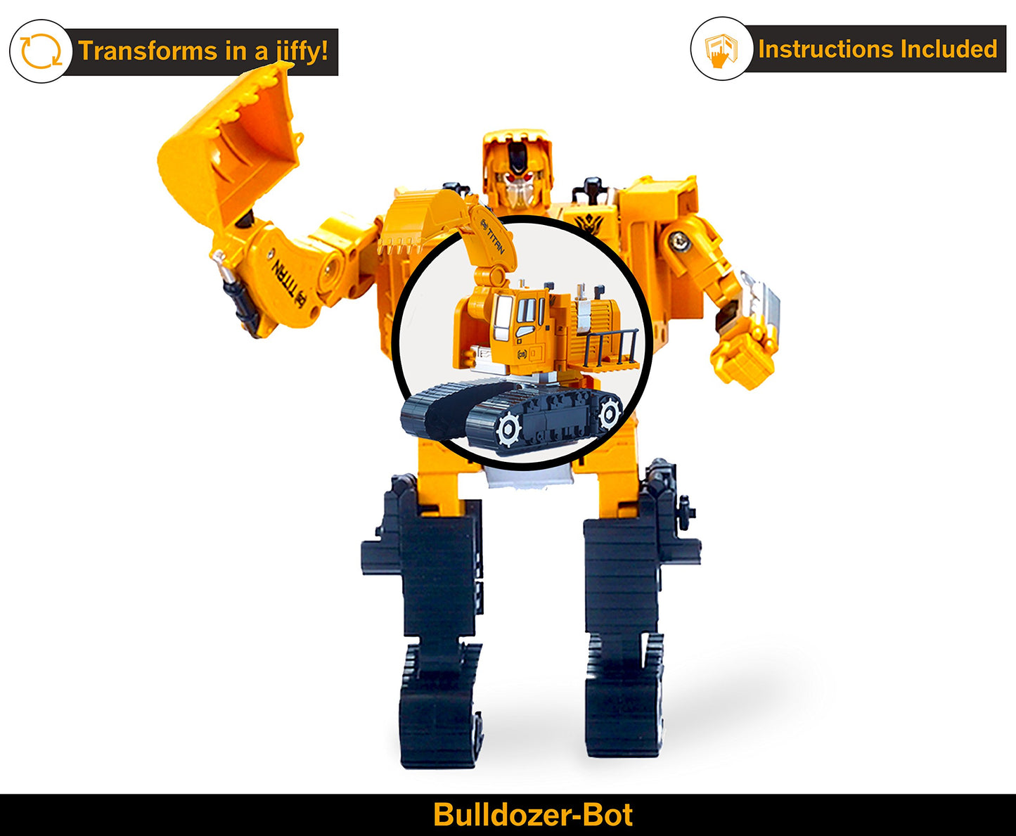 5 Pack Transtruck Transforms To Tractor And Robot Action Figures Combine Into 1 Giant Robot - Holiday, Birthday Gift Tractors Ro