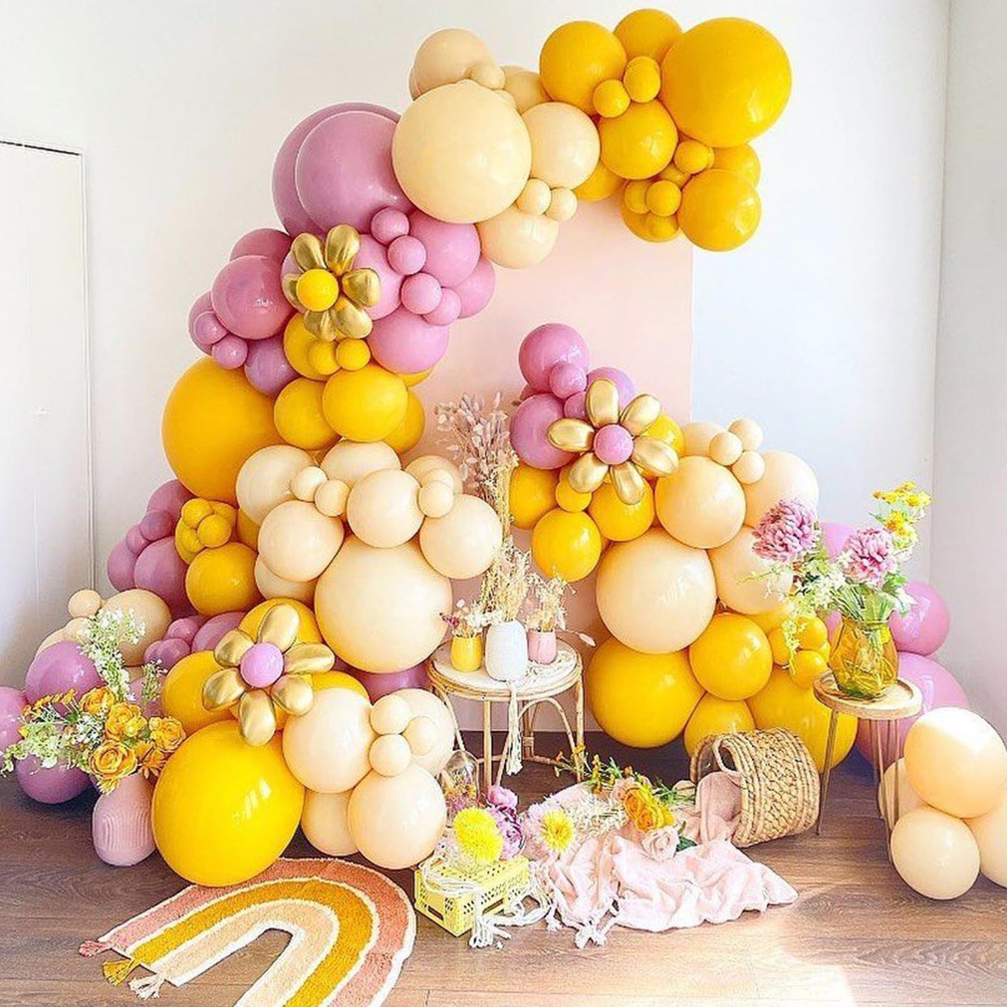 Yellow Balloons Different Sizes Matte Yellow Balloons 12 Inch 5 Inch 80 Pcs Lemon Yellow Latex Party Balloon Garland For Birthda