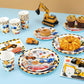 Wernnsai Construction Party Supplies Set - 64 Pcs Dump Truck Theme Birthday Party Decorations Disposable Paper Plates Cups Napkins Tableware For Boys Kids Baby Shower Excavator Birthday Party Decor