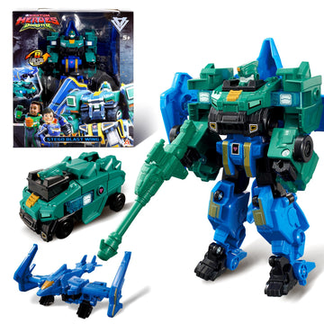 Quantum Heroes Dinoster Transforming Toys, 2-In-1 Transforming Robot Stego Blast Wing, 6.7-Inch Action Figure Children'S Robot T