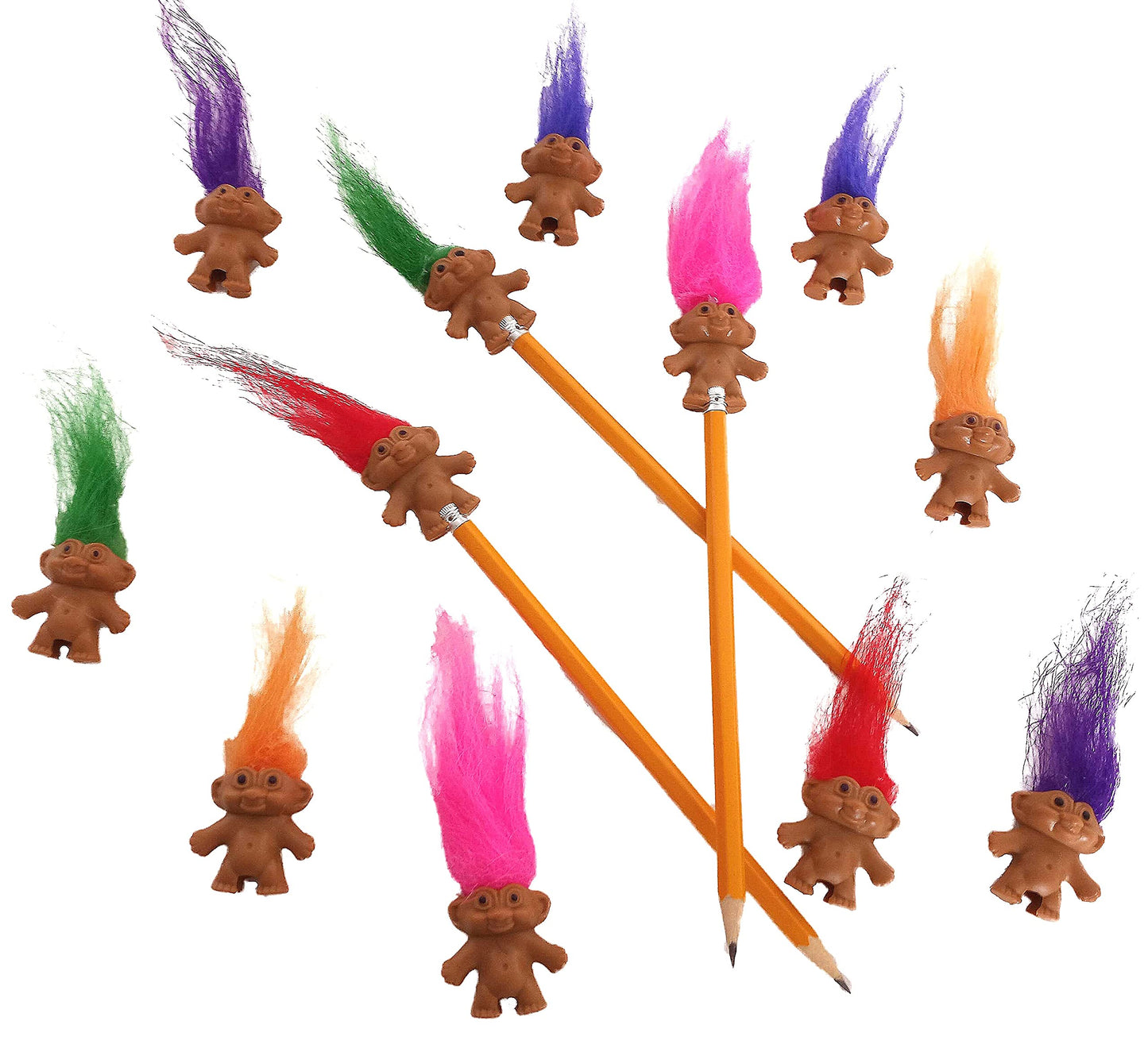 Mini Trolls For Pencil Tips And Cupcakes - 12 Piece Party Pack! Party Favors
