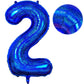 Number 2 Balloon 40 Inch, Dark Blue Big Number Balloon, Giant Foil 2 Balloons Number, Helium 2Nd Birthday Balloons For Kids Boys