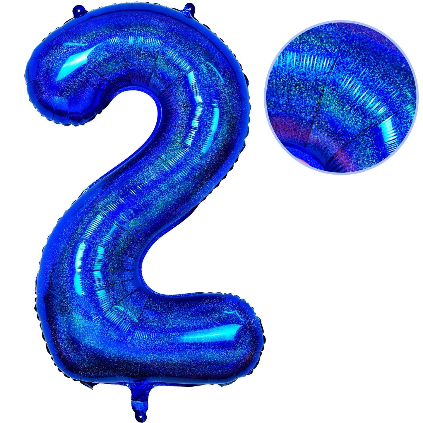 Number 2 Balloon 40 Inch, Dark Blue Big Number Balloon, Giant Foil 2 Balloons Number, Helium 2Nd Birthday Balloons For Kids Boys