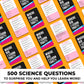 Quokka Trivia Card Game With 500 Questions In Science - Trivia Games For Adults, Teens, And Families - Trivia Cards With Answers