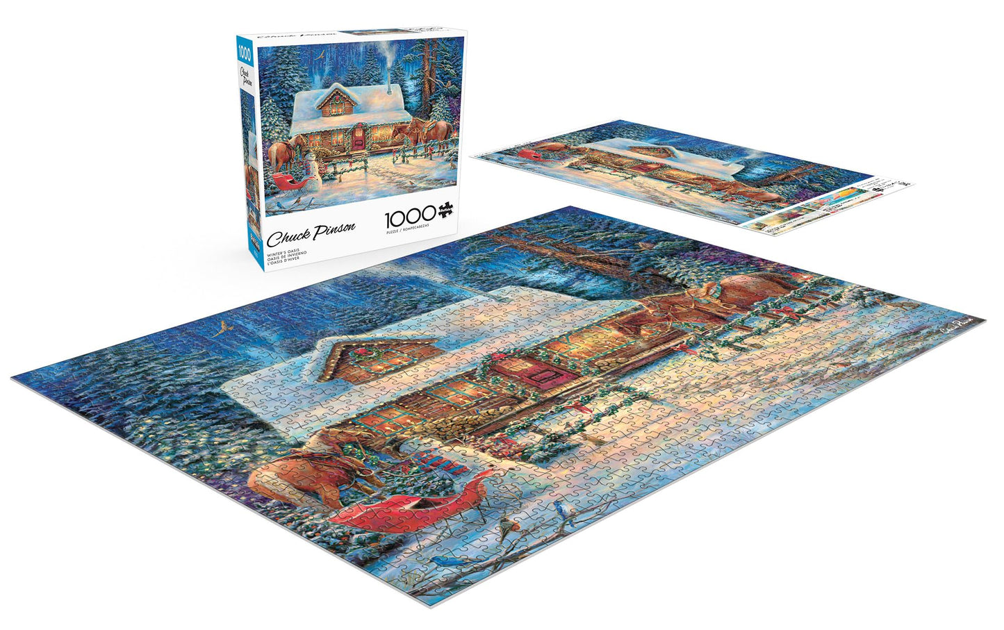 Buffalo Games - Chuck Pinson - Winter'S Oasis - 1000 Piece Jigsaw Puzzle For Adults -Challenging Puzzle Perfect For Game Nights - Finished Size Is 26.75 X 19.75