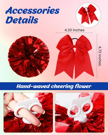 Woohand Girls Cheerleading Outfit 7-8 Cheerleader Costume For Girls Cute Cheerleading Outfit Cheer Uniform For Halloween Dress U
