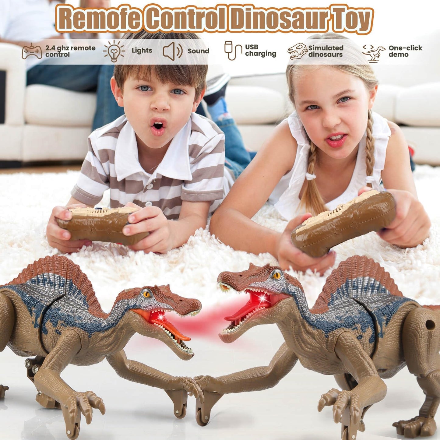 Gretex Remote Control Dinosaur Toys For 3 4 5 6 7 8 Years Old, Dinosaurs For Boys Age 4-7, Velociraptor Toy, Rc Dinosaurs, Robot Dinosaur Toys For Kids 5-7, Toy For 3 4 5 6 7 8 Years Old Boys