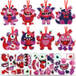 64 Sets Valentines Day Crafts Kits for Kids, Valentines Day DIY Monster Cards for Kids, Valentines Paper Craft Hanging Ornamen