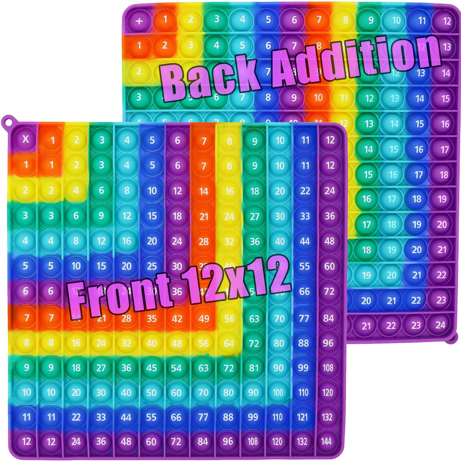 Petbsnvb Multiplication 12X12 And Addition 1-12 Pop Bubble, Math Fidget Popper, Learn Multiplication With Pop Fidget Toy, Fidget Toys, Bubble Sensory Rainbow, Birthday Party