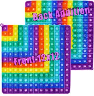 Petbsnvb Multiplication 12X12 And Addition 1-12 Pop Bubble, Math Fidget Popper, Learn Multiplication With Pop Fidget Toy, Fidget Toys, Bubble Sensory Rainbow, Birthday Party