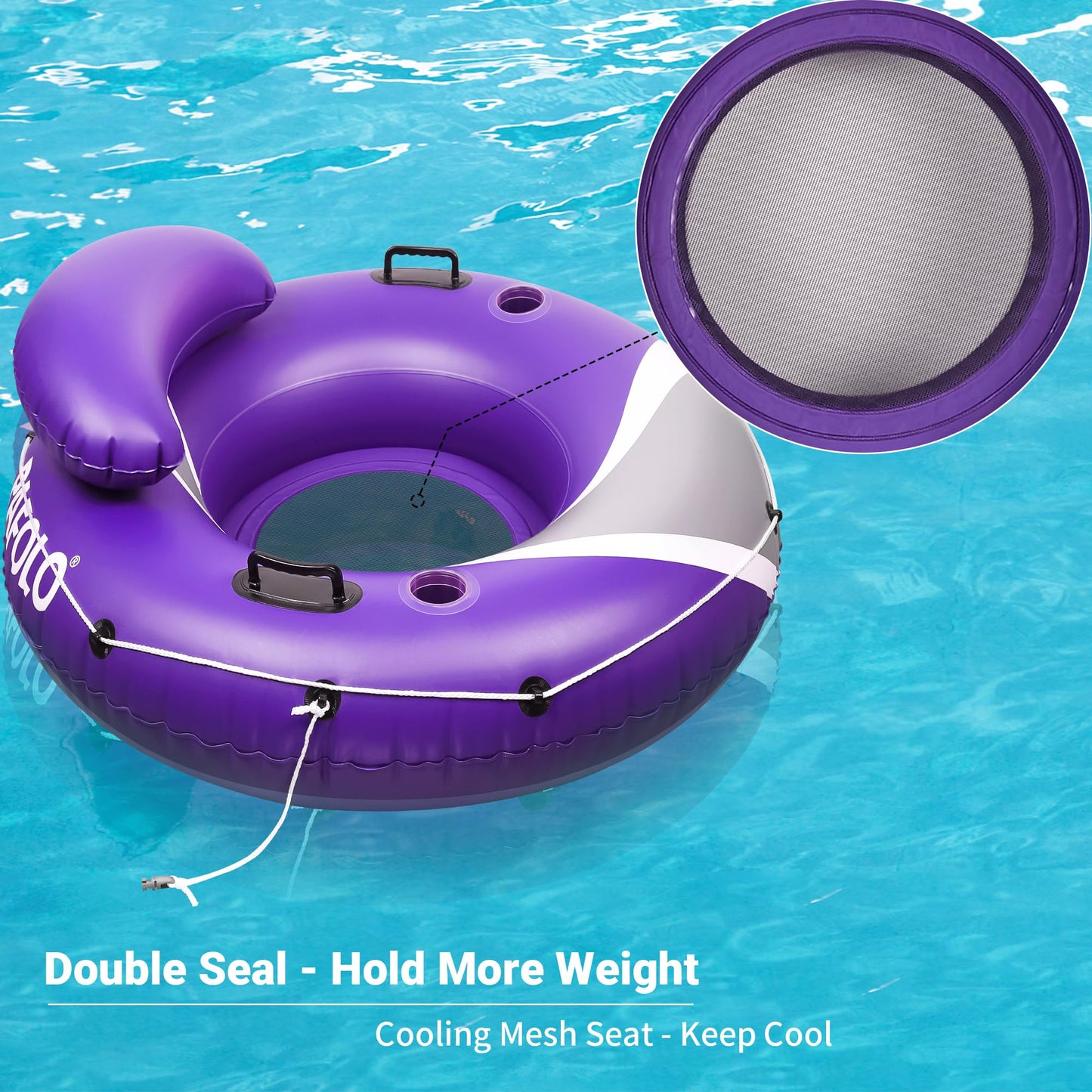 River Tubes for Floating Heavy Duty  Pool Float mature-themed  45 Inflatable Float Tube for Beach Lake Rafting  River Floats with Mesh Bottom