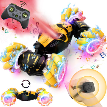 Remote Control Car for Boys 8-12, 4WD Gesture Sensing RC Stunt Car 2.4Ghz with Lights Music Sprayer RC Cars for Boys Age 4-7 8-1