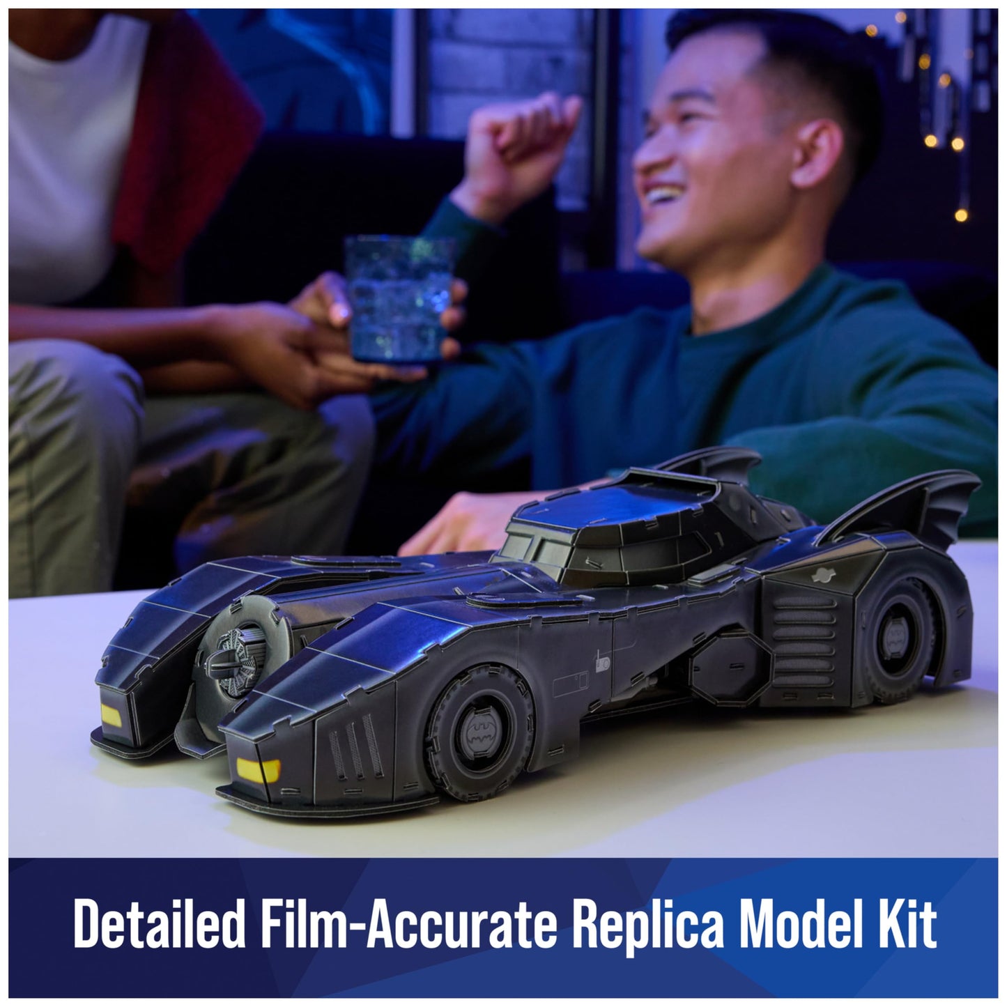 4D Build  DC Batman Retro Batmobile 3D Model Kit with Stand  Batman Collectibles & Desk D?cor  mature-themed Puzzle  Building Toys  3D Puzzles for mature-themeds & Teens  202 Pieces  for Ages 12 & Up