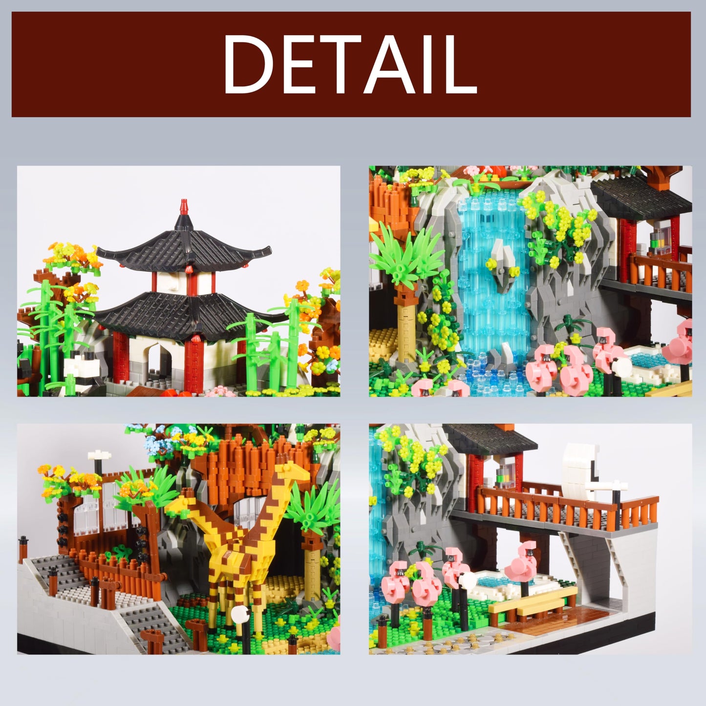Komvoor Zoo Micro Building Blocks Set - 5000PCS DIY Model Kit for Ages 14+, Small Size, Acrylonitrile Butadiene Styrene, Animals Park Decor