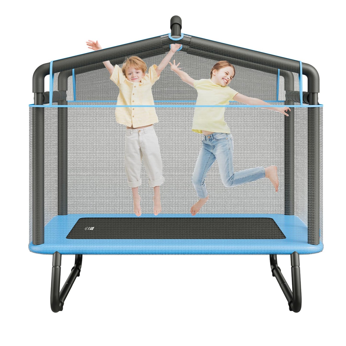 Vevor 6Ft Trampoline 72'' Indoor/Outdoor Trampoline, Mini Trampolines With Safety Enclosure Net, Gymnastics Bar, Hammock, Recrea