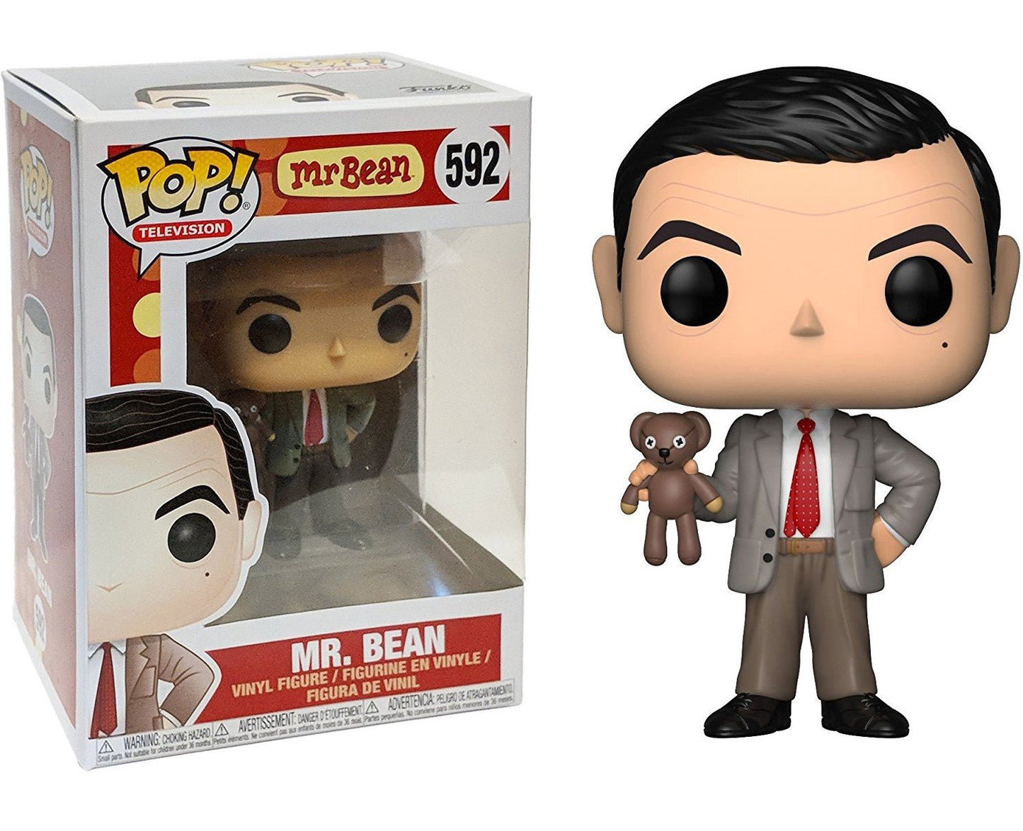 Funko Pop! Movies Mr. Bean Vinyl Figure 3.75" Multicolor - Includes Pop Box Protector Case, Model RegBean592