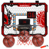 Ozmi Mini Basketball Hoop Indoor, Over The Door Basketball Hoop With Led Lights & Electronic Scoreboard, Includes 3 Balls & Pump