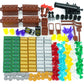 Pirates Treasure Chest Money Dollars, Silver Golden Gems Crystals Bag Torch Cannon Bricks Accessories Pack, Building Blocks Toys