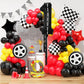 Race Car Birthday Balloons Decorations, 40 Inch Racetrack Black Number 1 Balloons, Large Mylar Black 1 Balloon For 1St Birthday