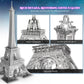 Funpola Led 3D Puzzle Eiffel Tower Building Model - 3D Architecture Building Model - Landmark Of Paris At Night - 3D Acrylic Puzzle Décor Lamp Diy Ornament Nightlight(Large,Gold)