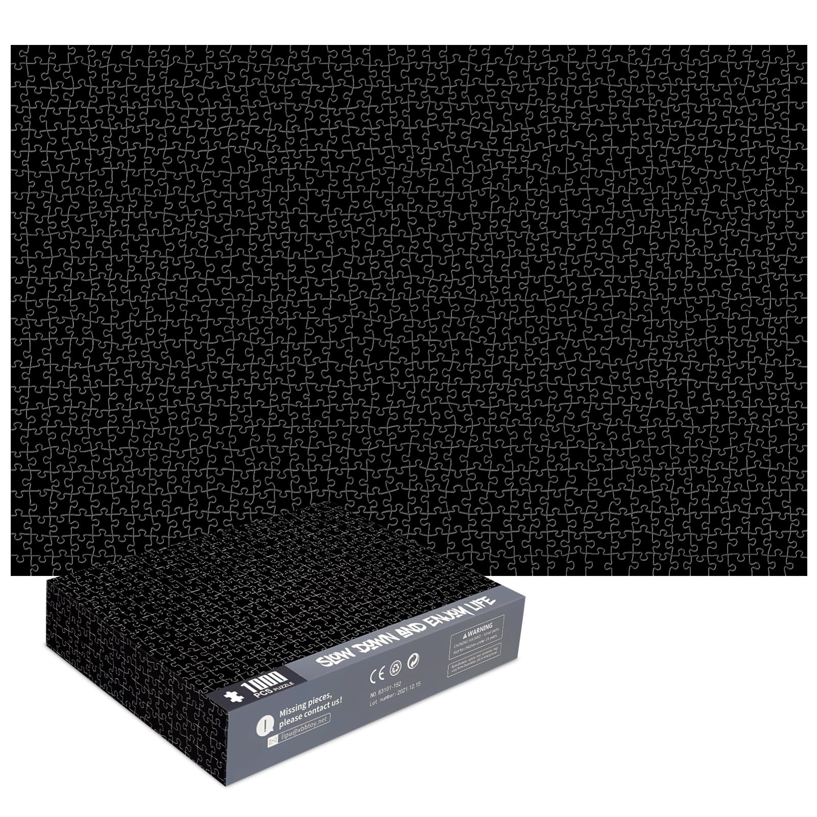 1000 Piece Black Jigsaw Puzzle - Adults, Hell Difficulty