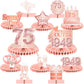 Happy 75th Birthday Rose Gold Table Honeycomb Centerpieces Balloons Theme Decor Table Decorations Table Toppers for Girls Women 
