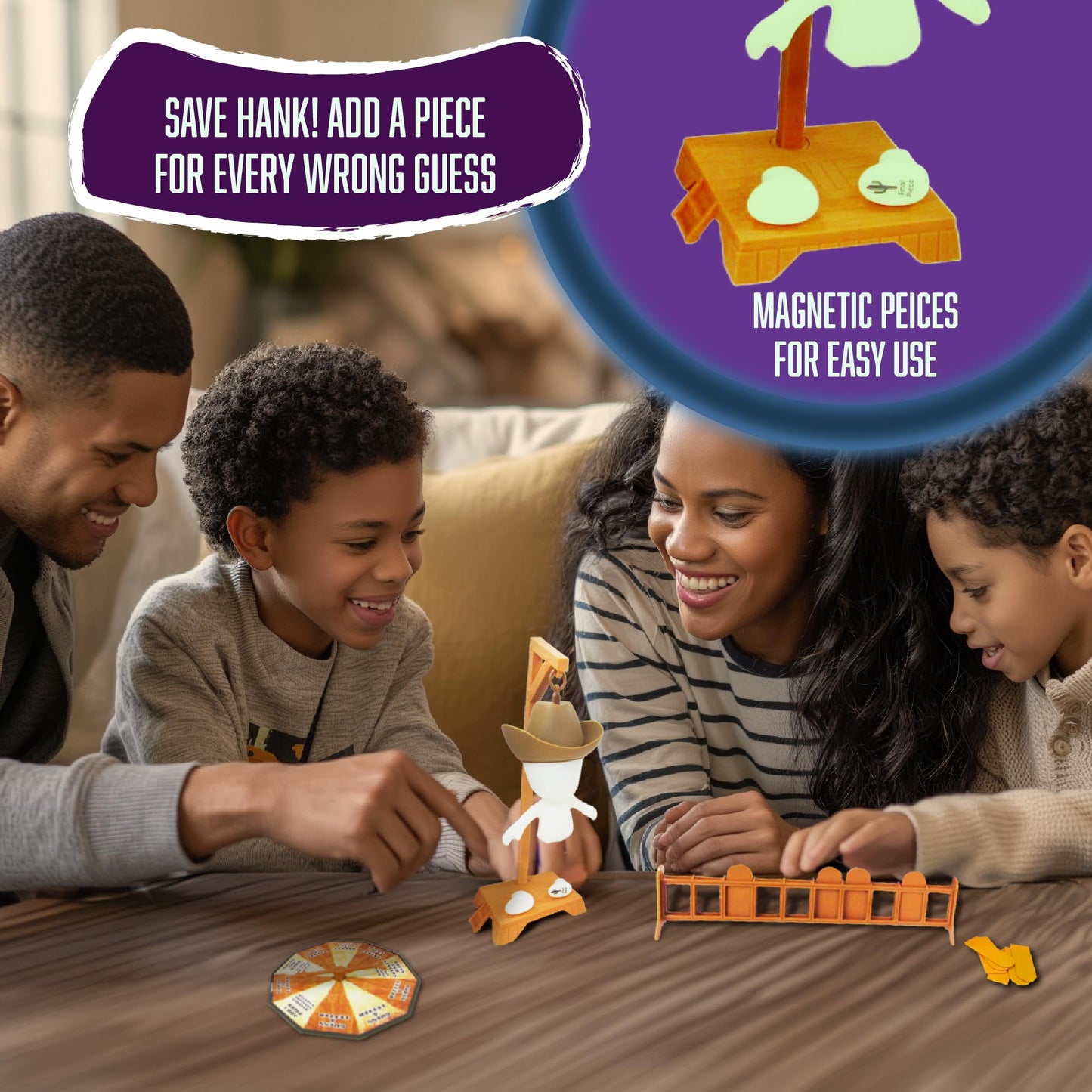 Fotorama Glow Hangman Game - Magnetic Word Guessing for Kids & Families, Green, Travel Size, Model 3136