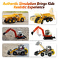 iPlay, iLearn Heavy Duty Construction Playset - Metal Dump Truck, Excavator, Bulldozer, Medium, Gold, Model QL-EUHW-CGJQ