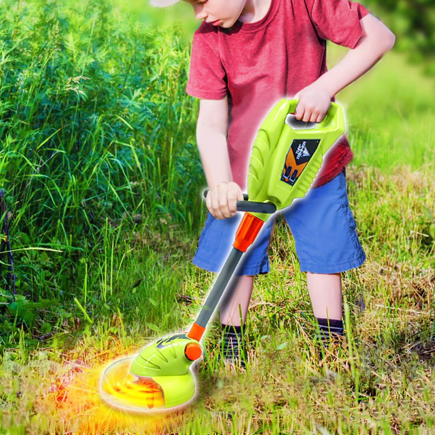 Lanard Tuff Tools:  Trimmer - Kids Lights & Sound Toy  Mega Yard Tool  Realistic Action Yard Work Toy  Battery Powered  Ages 3+