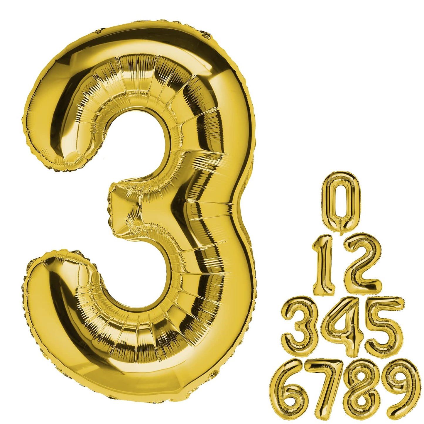 Number Balloon 3 Gold 40 Inch Foil Balloon Big Giant Jumbo 3Th Birthday Party Decorations Foil Mylar Helium Kids 0-9 Numbers Balloons For Baby Children