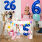 40 Inch Big Blue 2 Balloon Number 2 Large Foil Helium Number Balloons 0-9 Jumbo Giant Happy 2Nd Birthday Party Decorations For B