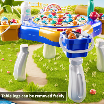 Niplooow Magnetic Fishing Game Toys Kids 3-5, Including 48 Fishes And 8 Fishing Poles Rotating Board Game With Music, Party Game