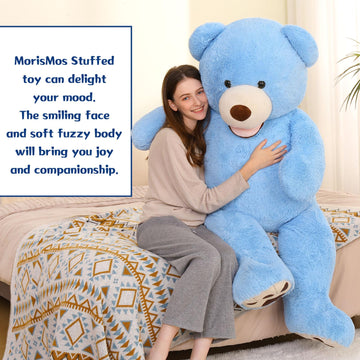 Morismos Giant Teddy Bear Plush 5 Feet, Large Big Teddy Bears Stuffed Animals For Girlfriend Boyfriend, 5 Foot Huge Bear Gifts For Valentine'S Day, Baby Shower, Birthday